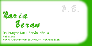 maria beran business card